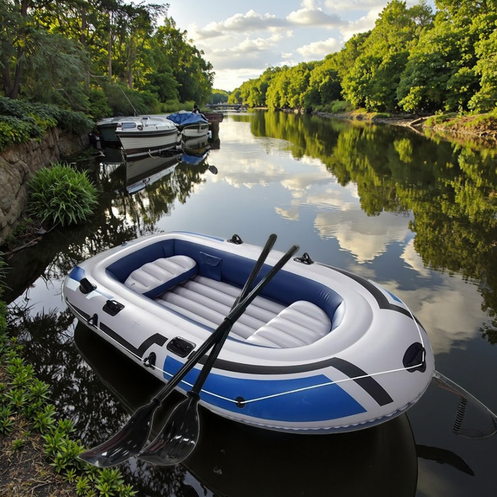Fishing Kayak Inflatable - Portable Assault Boat 2/3/4 People Multi-Person