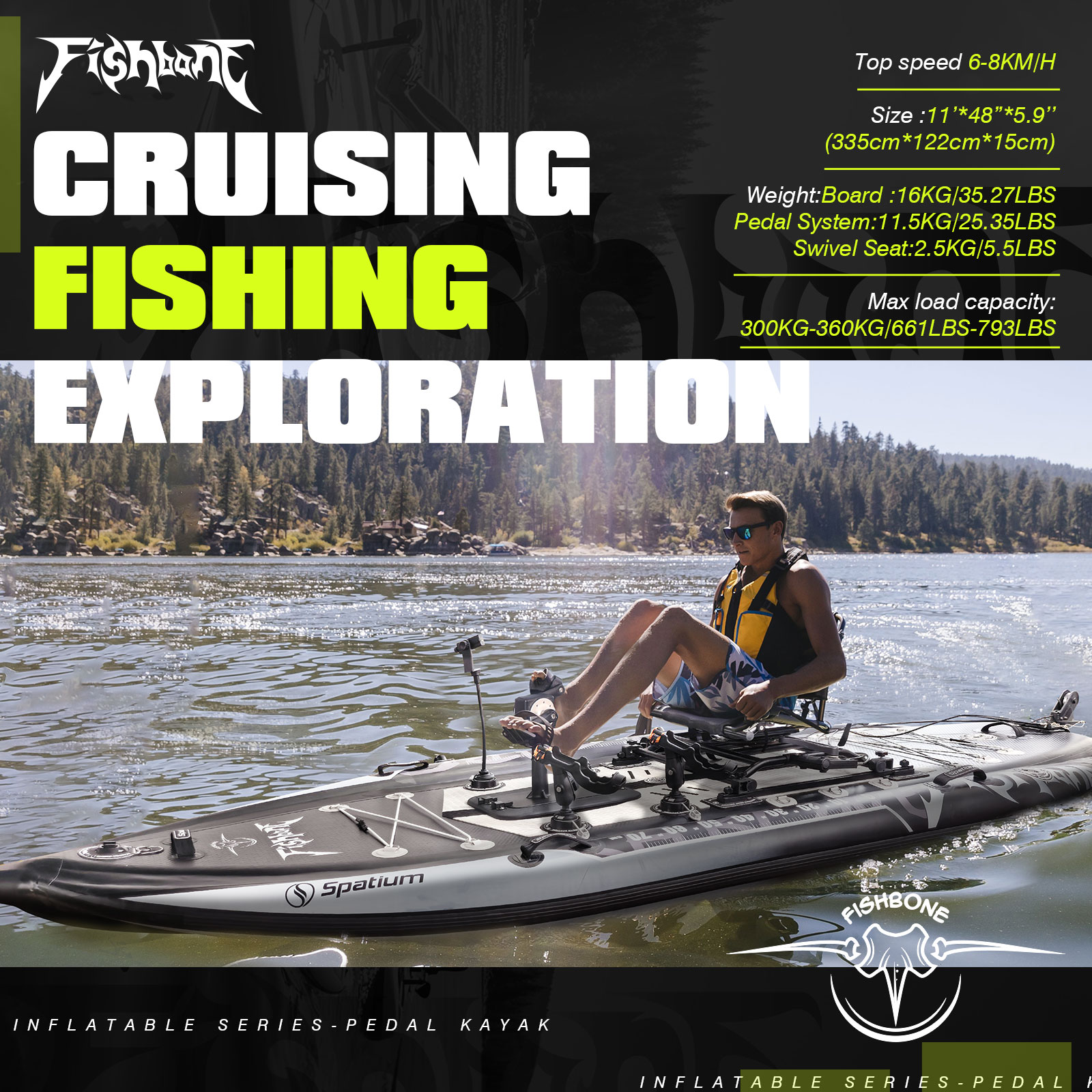 Spatium Pedal Kayak Inflatable - Fishing Kayak Pedal Drive ulasan dan harga